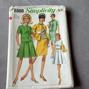 Vintage Simplicity Pattern 6888 Misses Jacket Blouse Skirts Size 14